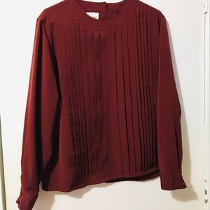 Brown Pleated blouse by Worthington 
16M